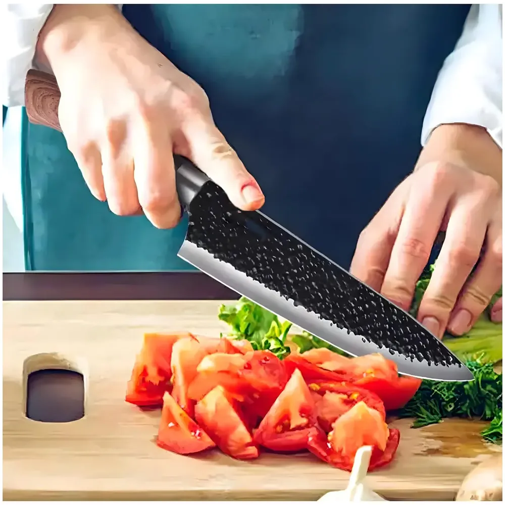 6 Pcs Knife Japanese Knife with Damascus Pattern ~ Shimura Collection ~ Chef Knife High Carbon Stainless Steel Laser Knives Kitchen with Box - 3
