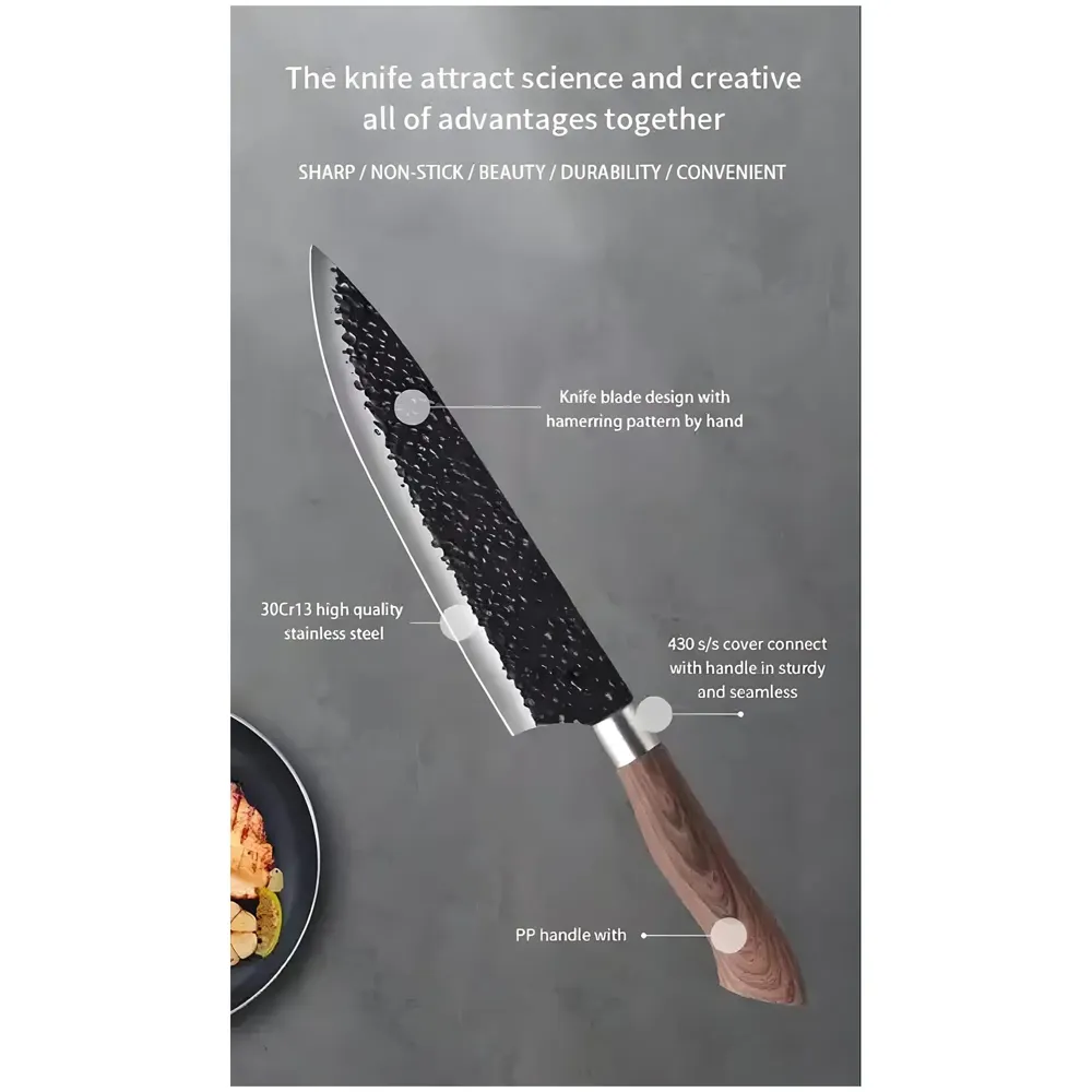 6 Pcs Knife Japanese Knife with Damascus Pattern ~ Shimura Collection ~ Chef Knife High Carbon Stainless Steel Laser Knives Kitchen with Box - 5