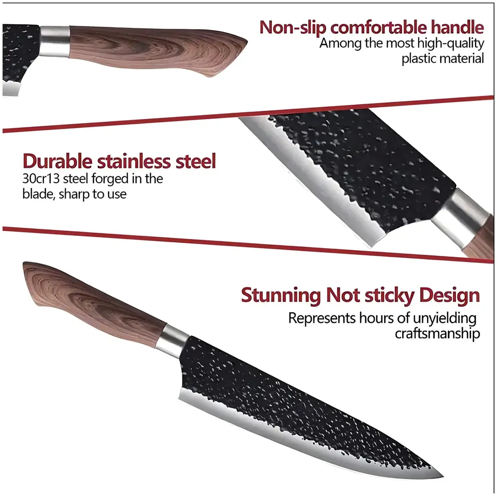 6 Pcs Knife Japanese Knife with Damascus Pattern ~ Shimura Collection ~ Chef Knife High Carbon Stainless Steel Laser Knives Kitchen with Box - 7