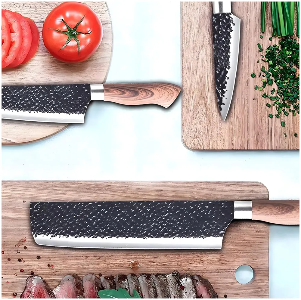 6 Pcs Knife Japanese Knife with Damascus Pattern ~ Shimura Collection ~ Chef Knife High Carbon Stainless Steel Laser Knives Kitchen with Box