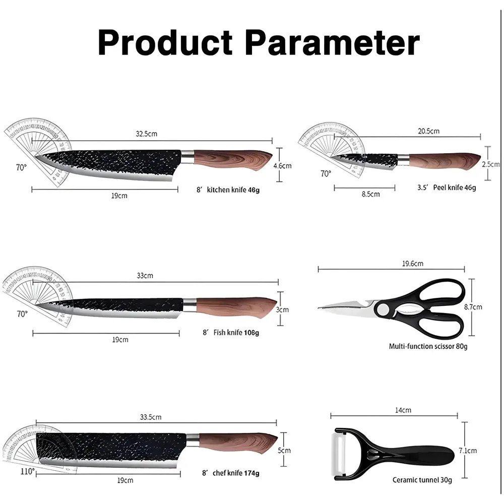 6 Pcs Knife Japanese Knife with Damascus Pattern ~ Shimura Collection ~ Chef Knife High Carbon Stainless Steel Laser Knives Kitchen with Box