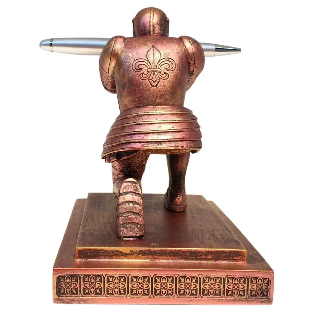 Unique Executive Knight Pen Holder / Stand (Medieval Bronze)