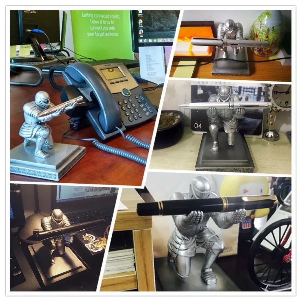 Unique Executive Knight Pen Holder / Stand (Crusade Silver)