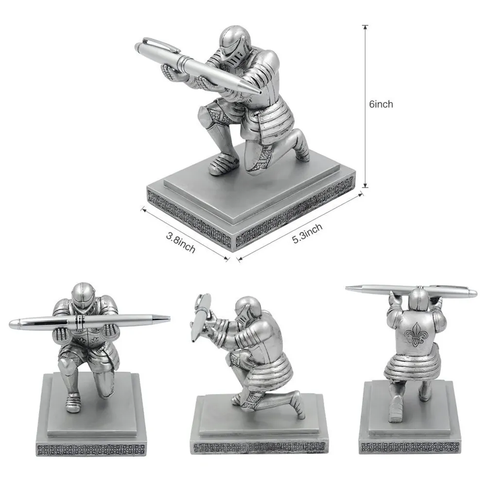 Unique Executive Knight Pen Holder / Stand (Crusade Silver)