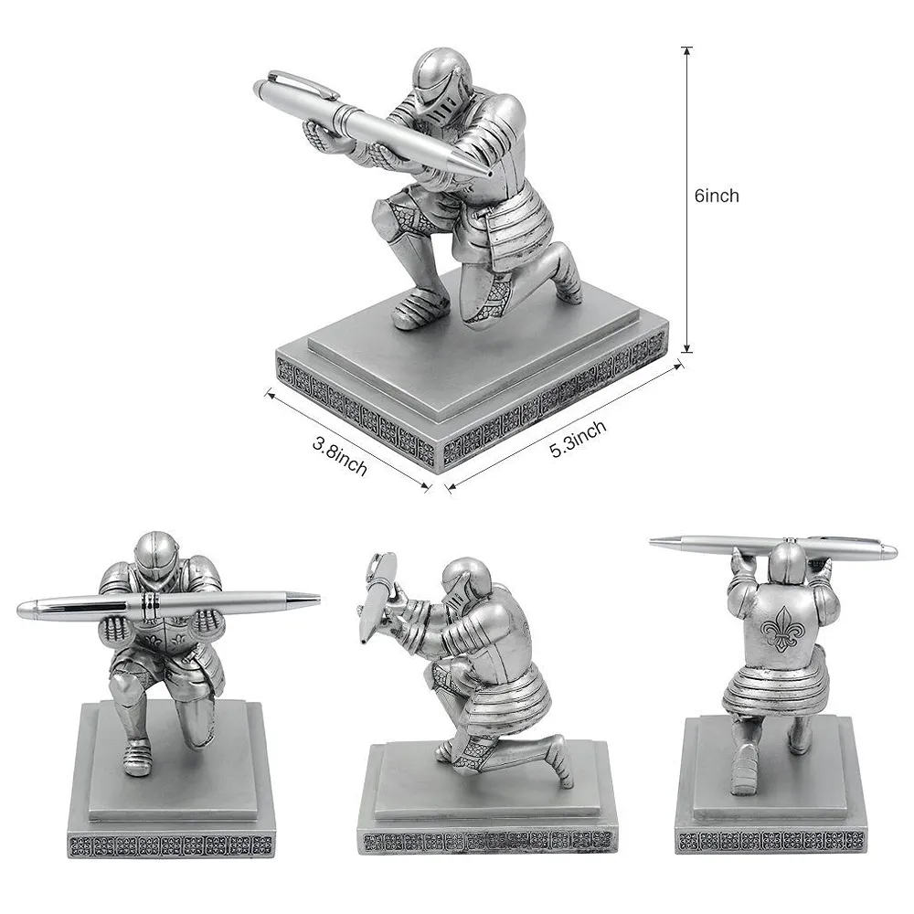 Unique Executive Knight Pen Holder / Stand (Crusade Silver)