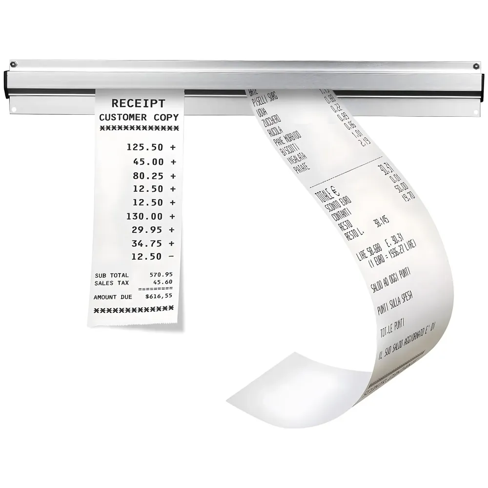 KOT Holder For restaurant Bill Rail Order Tab Grabber/Bill Rack/KOT Holder/Bill Holder for Hotel, Café, Pubs & Bars. Size 24 inch/ 60Cm - Silver