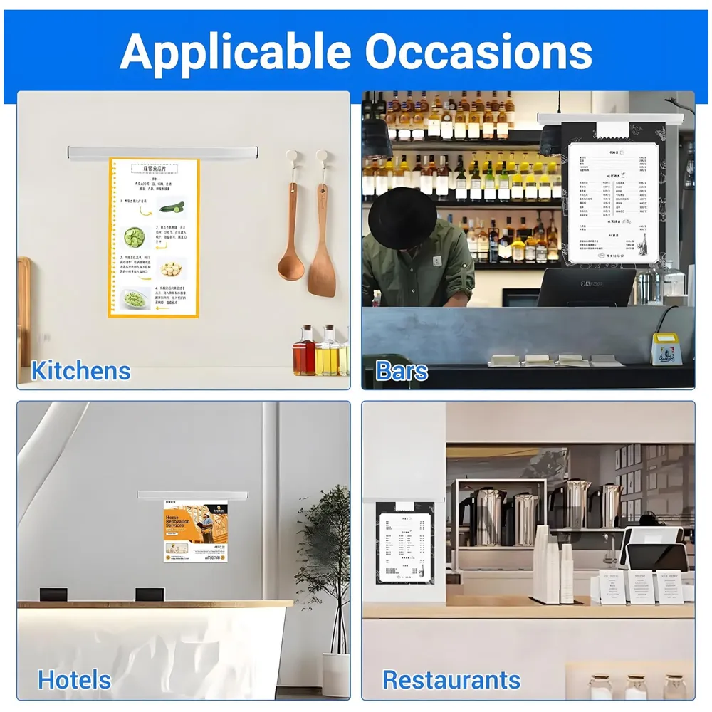 KOT Holder For restaurant Bill Rail Order Tab Grabber/Bill Rack/KOT Holder/Bill Holder for Hotel, Café, Pubs & Bars. Size 24 inch/ 60Cm - Silver