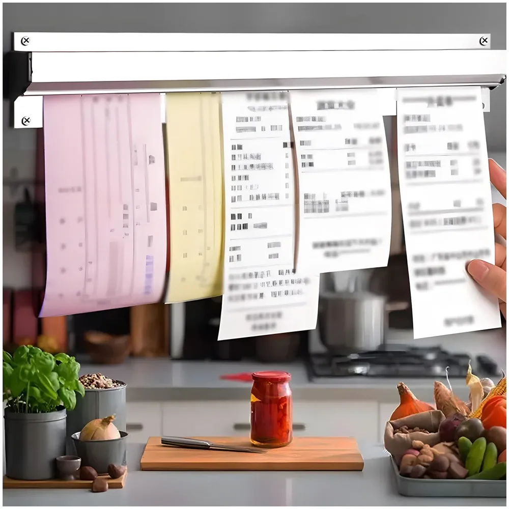 KOT Holder For restaurant Bill Rail Order Tab Grabber/Bill Rack/KOT Holder/Bill Holder for Hotel, Café, Pubs & Bars. Size 24 inch/ 60Cm - Silver