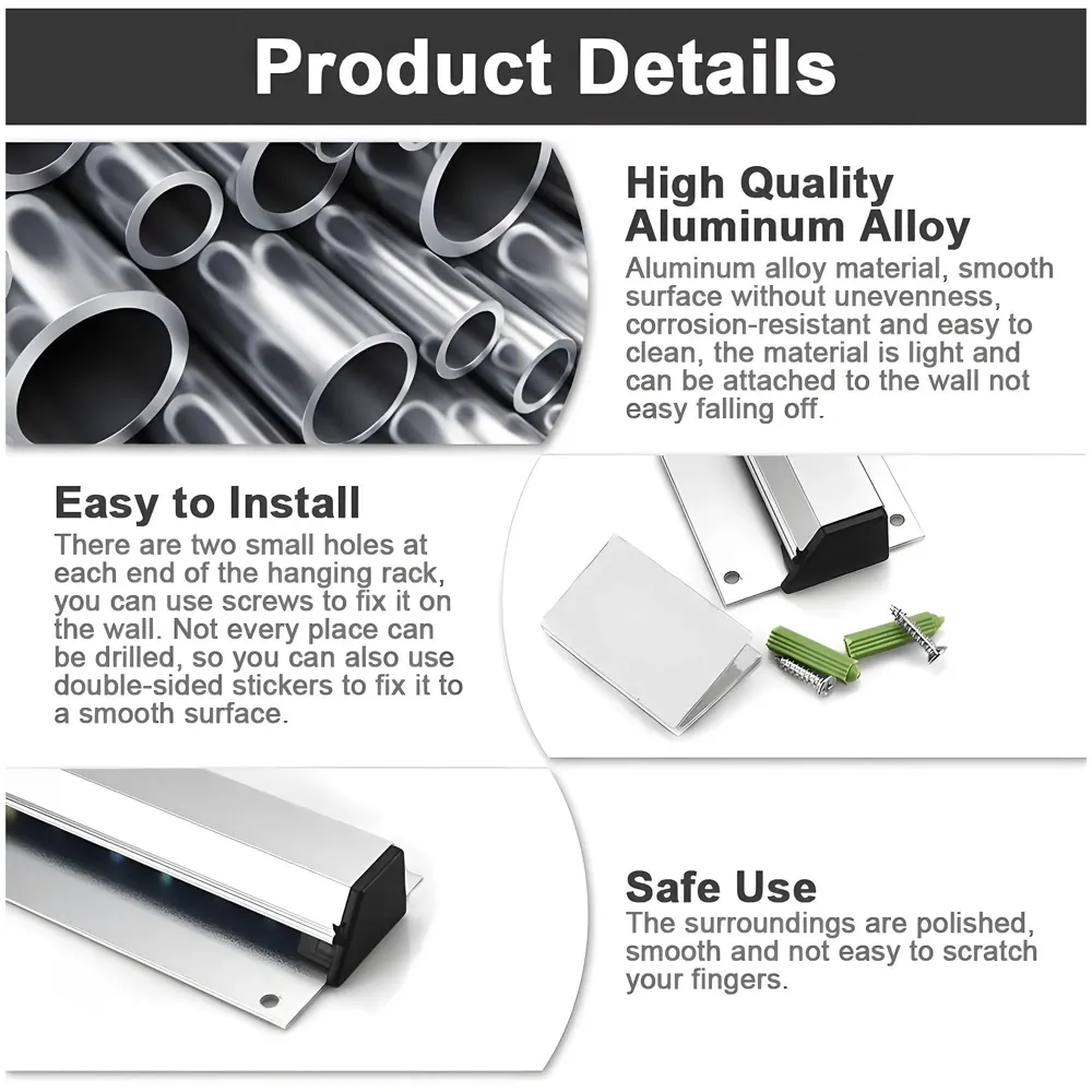 KOT Holder For restaurant Bill Rail Order Tab Grabber/Bill Rack/KOT Holder/Bill Holder for Hotel, Café, Pubs & Bars. Size 24 inch/ 60Cm - Silver