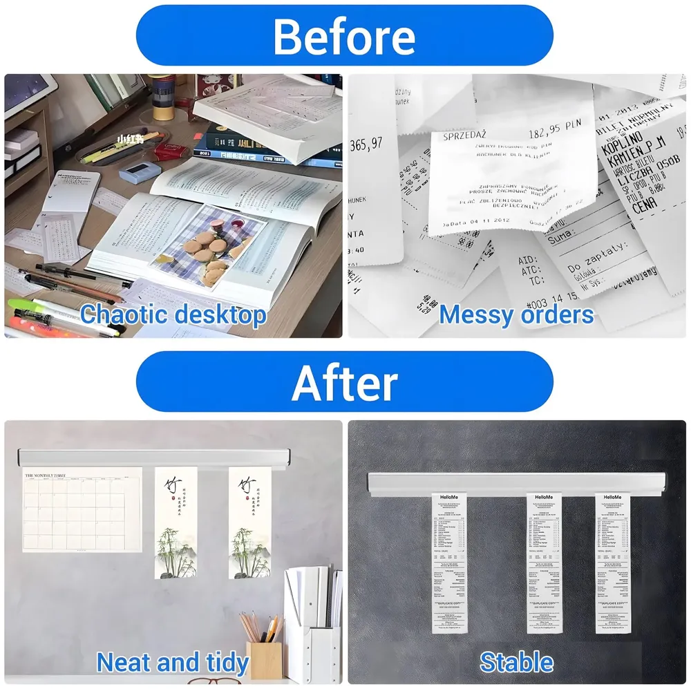 KOT Holder For restaurant Bill Rail Order Tab Grabber/Bill Rack/KOT Holder/Bill Holder for Hotel, Café, Pubs & Bars. Size 24 inch/ 60Cm - Silver