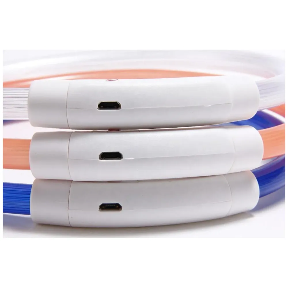 LED Dog Collar, USB Rechargeable LED Optical Fibre Collar Flashing Dog Collar DIY Light Up Necklaces Ensuring Safety for Night Walking 70-20 Cm (Green) - 8