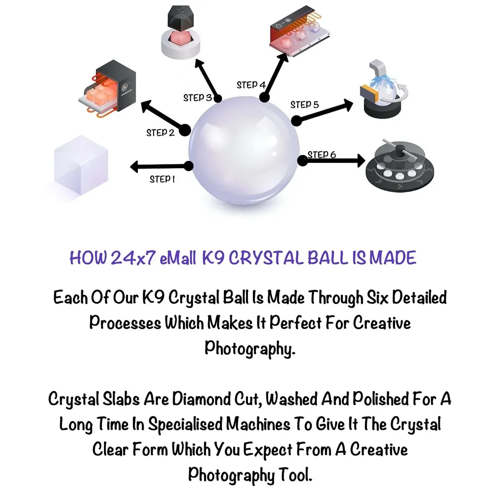 80 mm K9 Crystal Ball Pro and Stand for Creative Photography 8 Cm Clear with Box