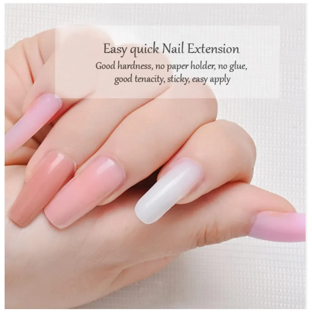 LIMEGIRL 3 Pc Natural Pink, Pink And Clear Transparent Acrylic Gel Poly Nail Gel Nail Gel Extension Set