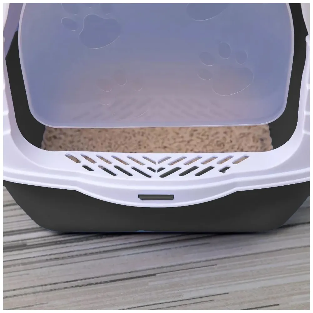 Black Cat Litter Box Cat Litter Tray with Dome and Scoop with Foul Smell Absorber 18 x14 x14 Inch (45x35x35Cm)