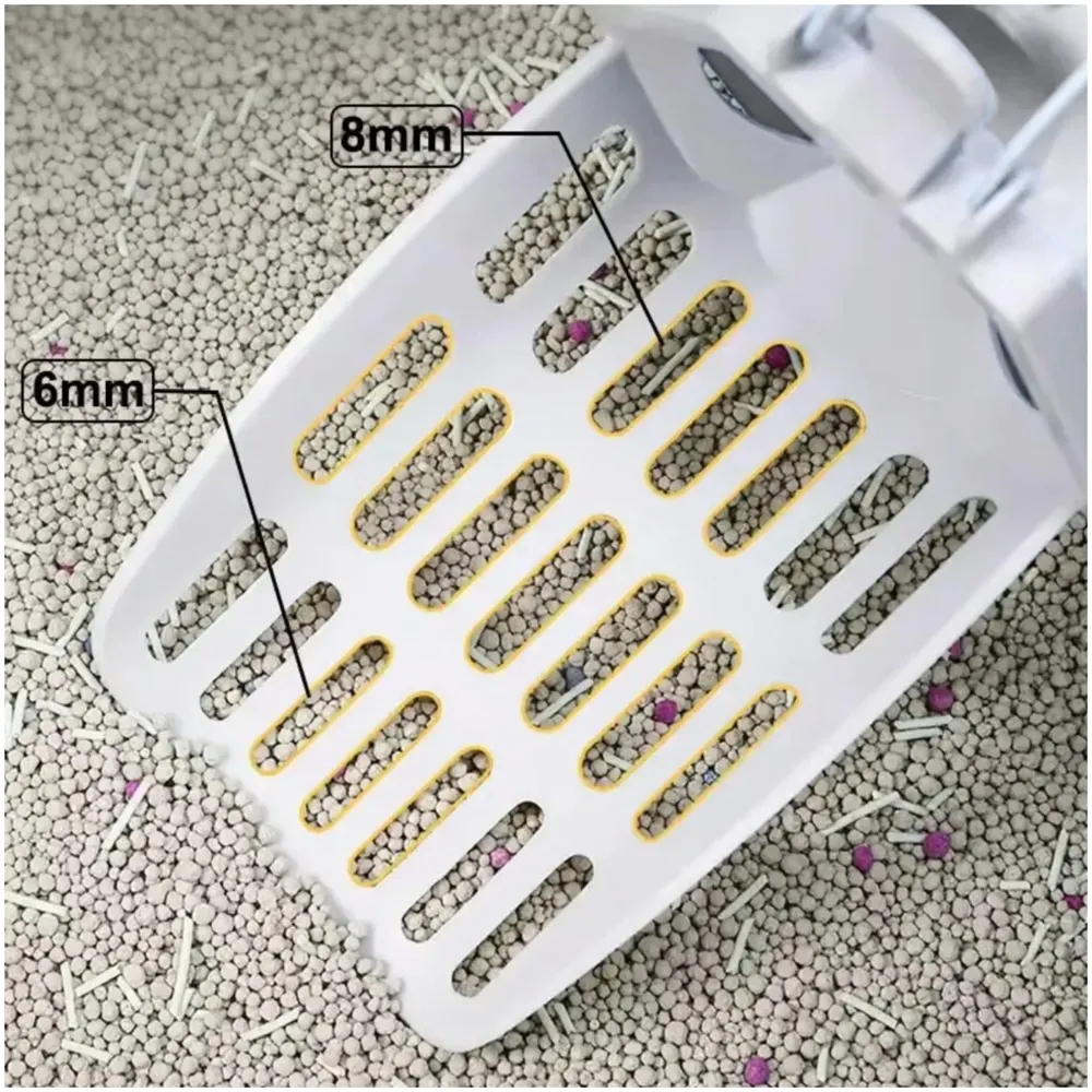 Cat Litter Scooper with Holder: 2 in 1 Portable Kitty Integrated Detachable Deep Cat Litter Shovel with Waste Container with Poop Sifting Cat Litter Grey 31cm x 16 cm - 4