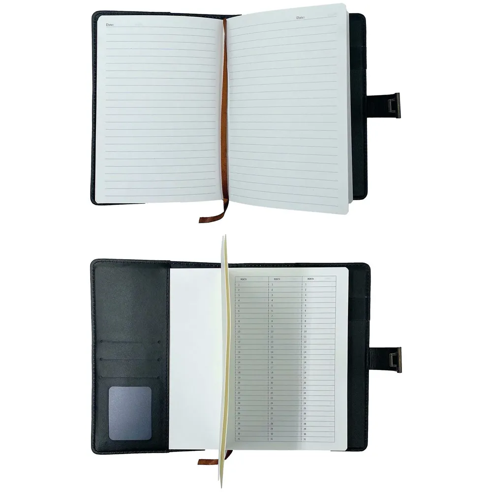 Novelty Diary Notebook with Number Combination Lock & PU Leather Cover (22x15 cm, 230 Pages) (Black)