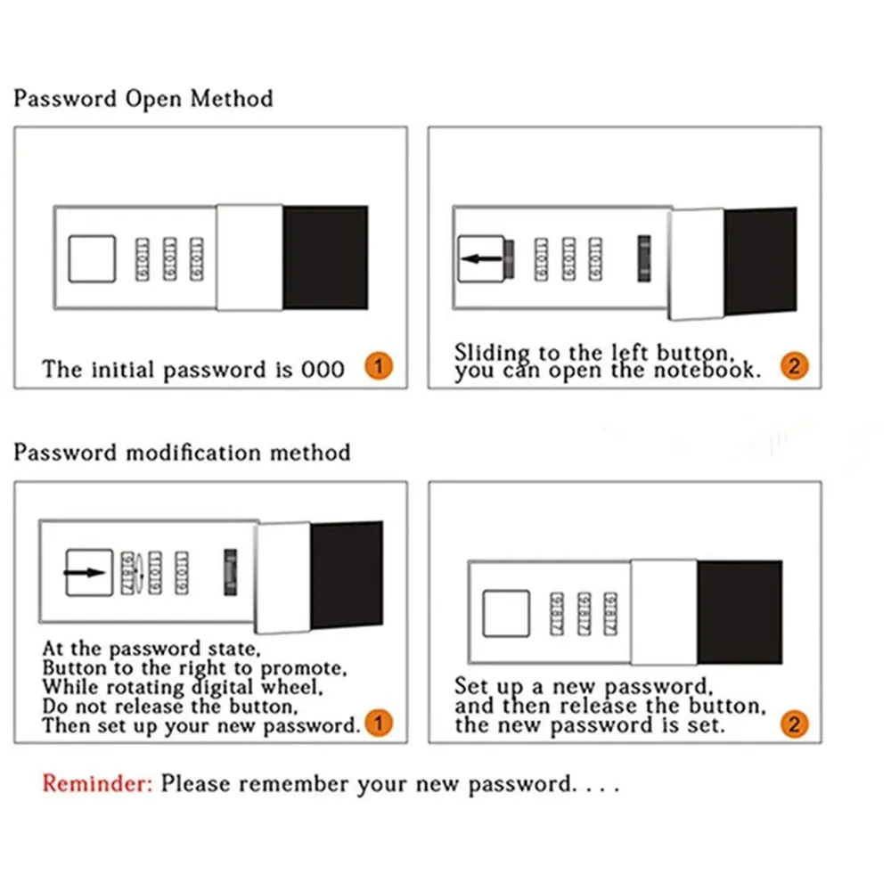 Novelty Diary Notebook with Number Combination Lock & PU Leather Cover Secret Lock Diary (22x15 cm, 230 Pages) (Green)