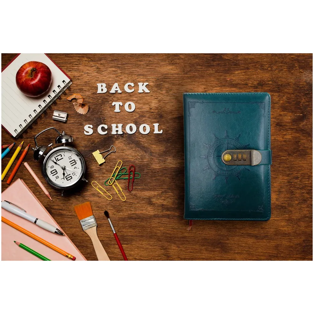 Novelty Diary Notebook with Number Combination Lock & PU Leather Cover Secret Lock Diary (22x15 cm, 230 Pages) (Green)