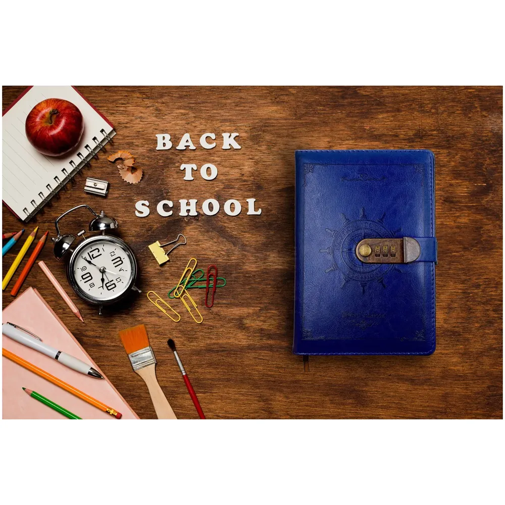 Novelty Diary Notebook with Number Combination Lock & PU Leather Cover Secret Lock Diary (22x15 cm, 230 Pages) (Blue) - 8