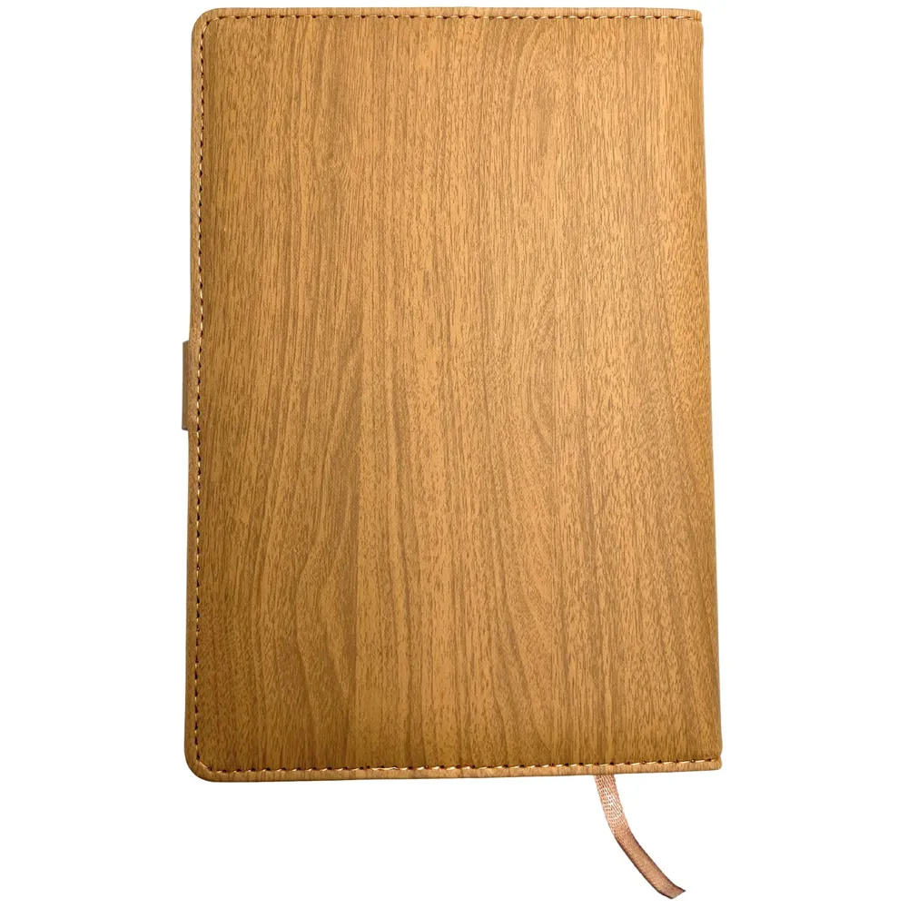 Lock Diary Notebook with Number Lock Combination PU Leather Wood Design Cover 22x15 cm, 230 Pages - 5