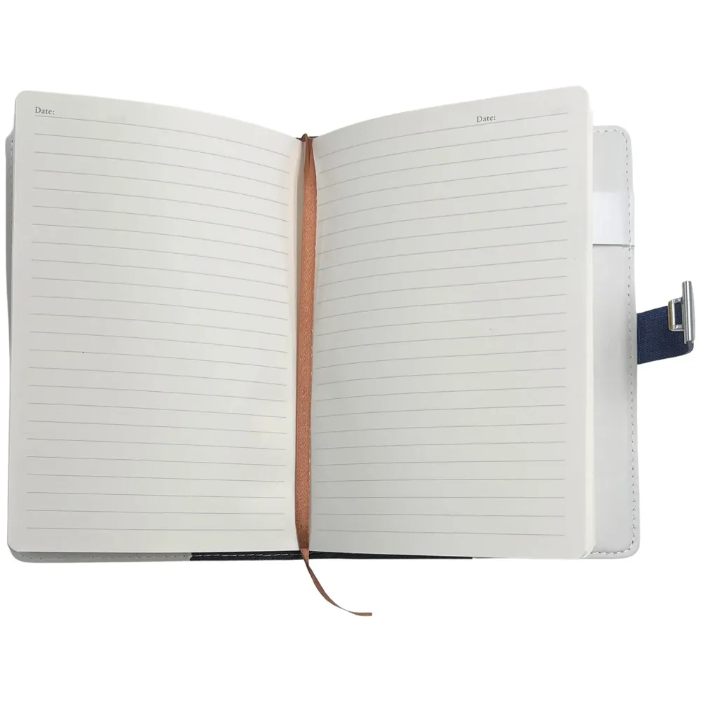 Lock Diary Notebook with Number Lock Combination PU Leather Blue Jeans Design Cover 22x15 cm, 230 Pages