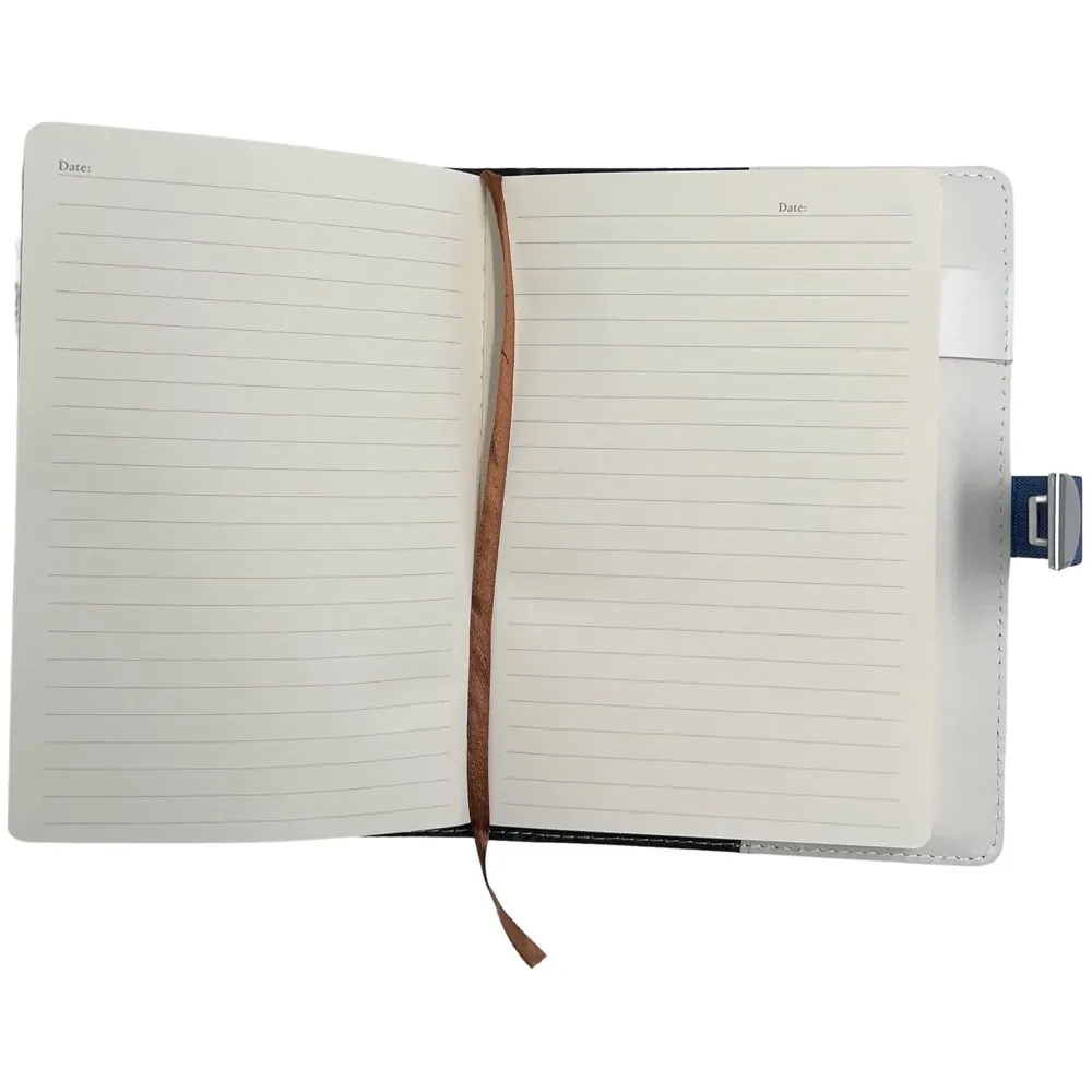 Lock Diary Notebook with Number Lock Combination PU Leather Light Blue Jeans Design Cover 22x15 cm, 230 Pages - 2