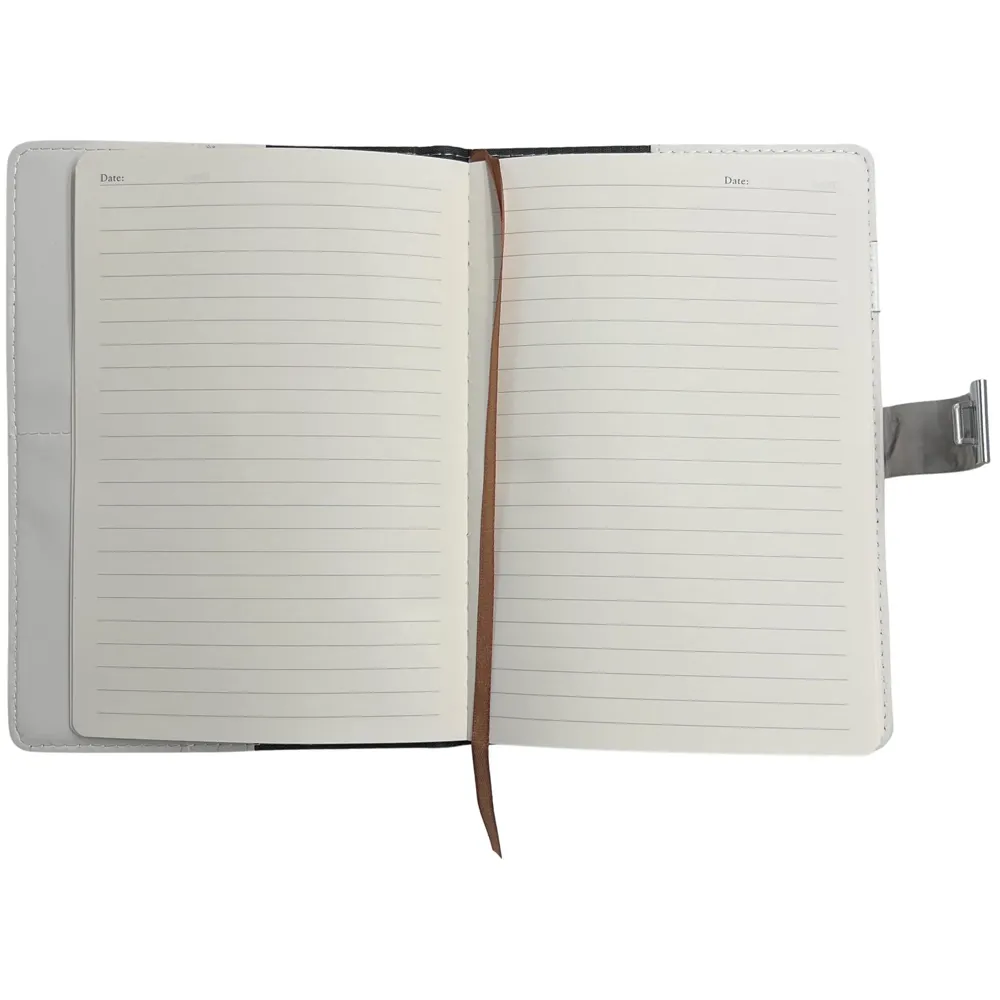 Lock Diary Notebook with Number Lock Combination PU Leather Grey Marble Design Cover 22x15 cm, 230 Pages