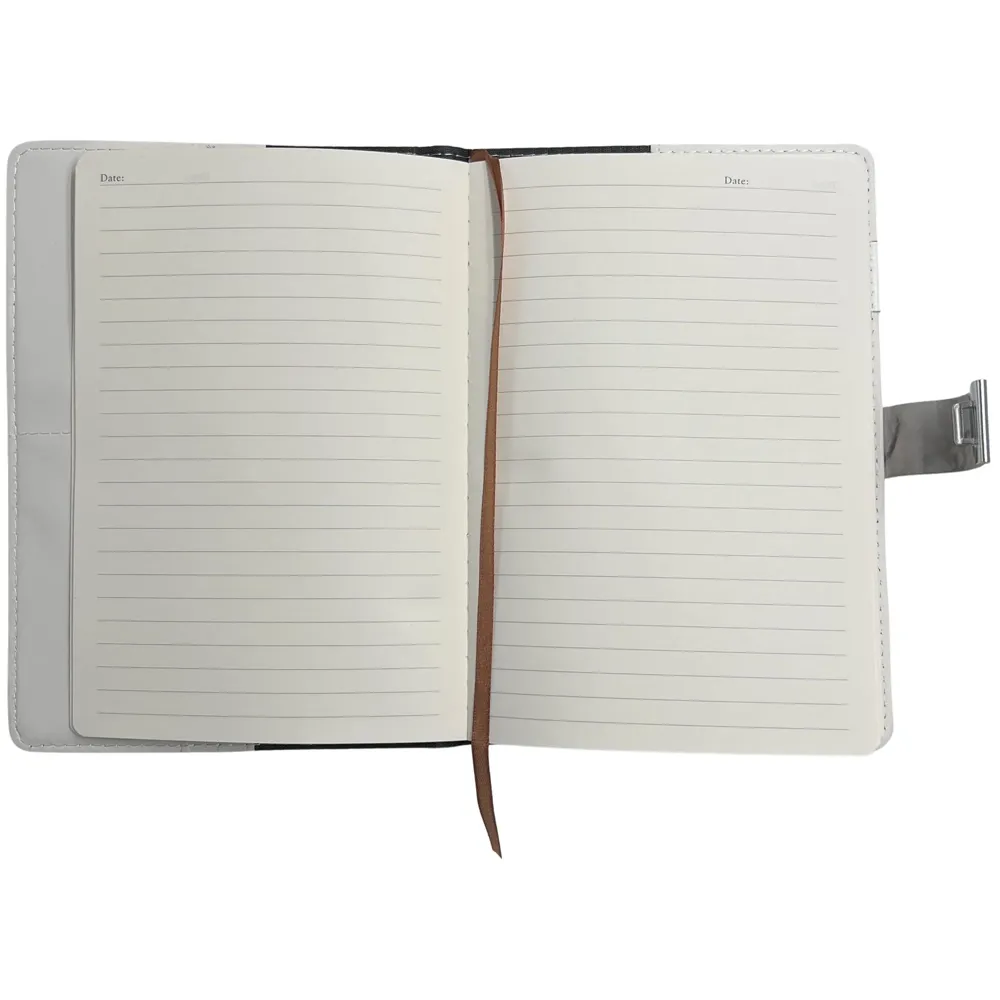 Lock Diary Notebook with Number Lock Combination PU Leather Grey Marble Design Cover 22x15 cm, 230 Pages