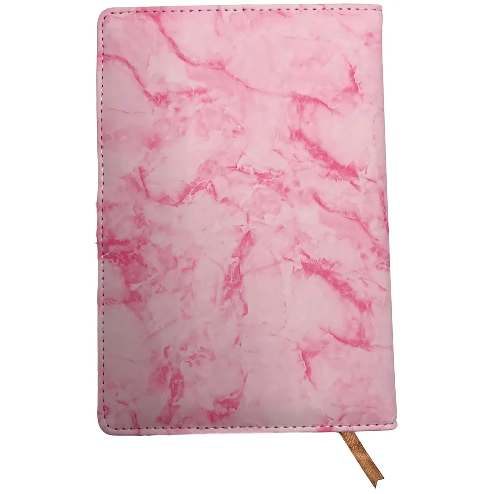 Lock Diary Notebook with Number Lock Combination PU Leather Pink Marble Design Cover 22x15 cm, 230 Pages - 4
