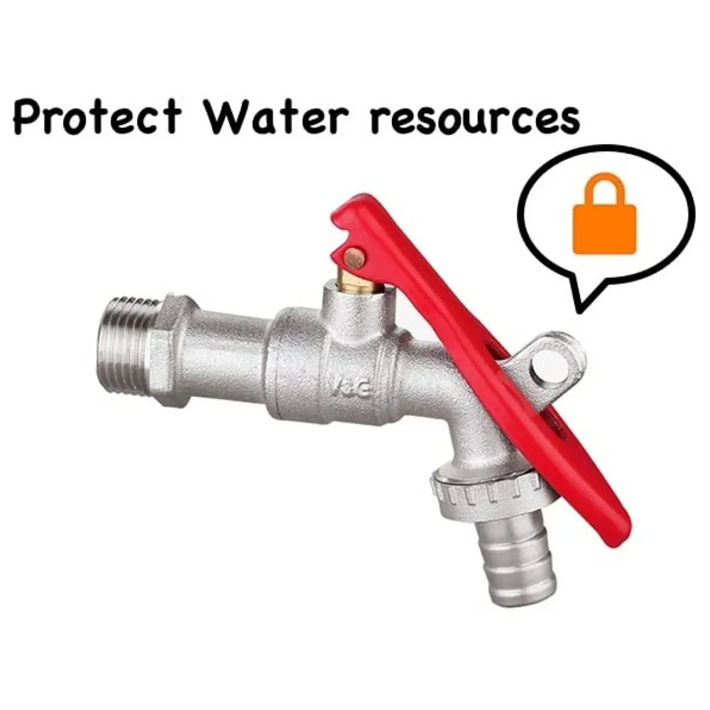 Lockable Tap With 1/2" Thread - Brass Faucet for Home, Outdoor Garden - Water Tap Lock - 3
