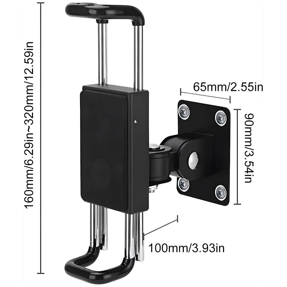 Tablet Holder Wall Mount Bracket with Lock and Key Locakable Aluminium Adjustable Clam for Upto 13 Inch Tablets Swivel for Commerical Shops Schools Gyms Cafes Anti-Theft
