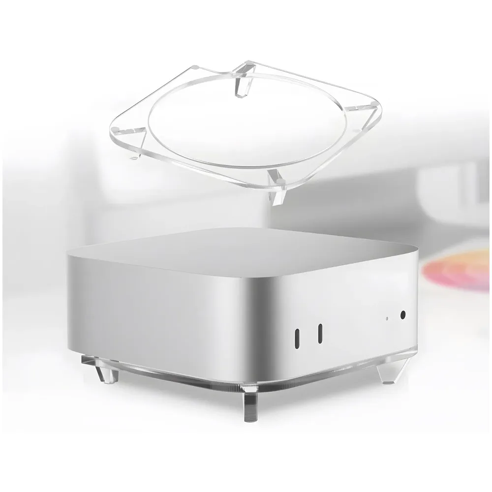 Acrylic Stand for Mini M4 Models – Transparent Non-Slip Docking Station Desktop Holder, Desk Organization, Power Button Access. ONLY STAND.