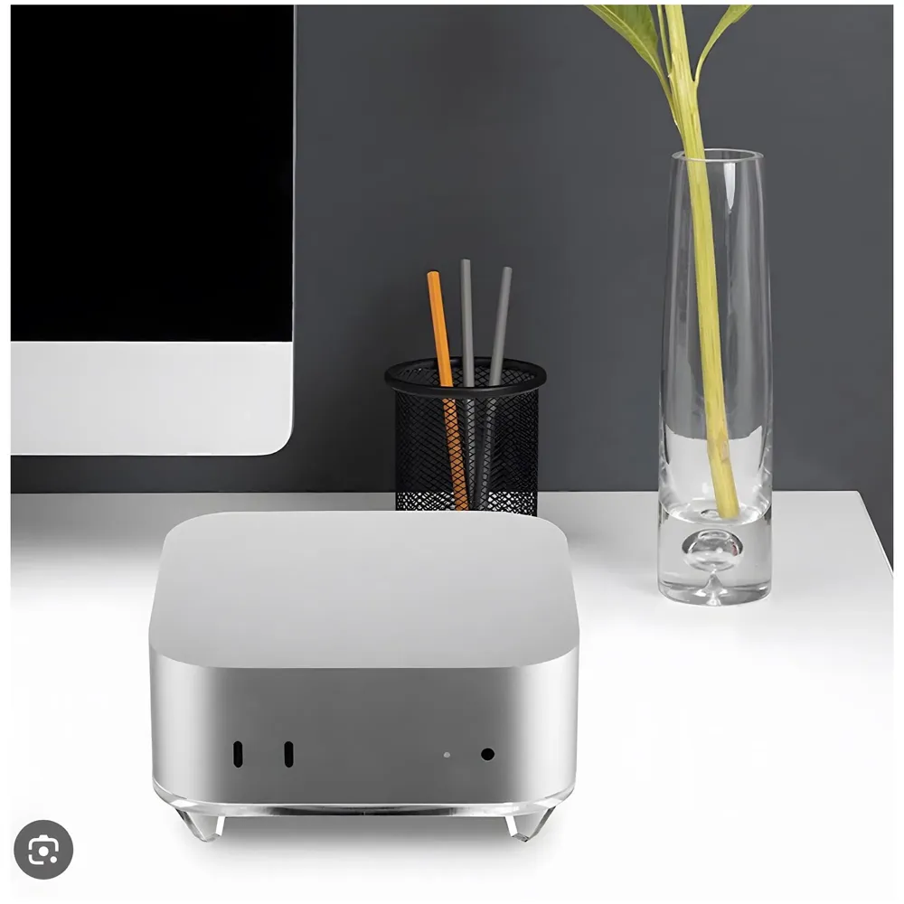 Acrylic Stand for Mini M4 Models – Transparent Non-Slip Docking Station Desktop Holder, Desk Organization, Power Button Access. ONLY STAND.