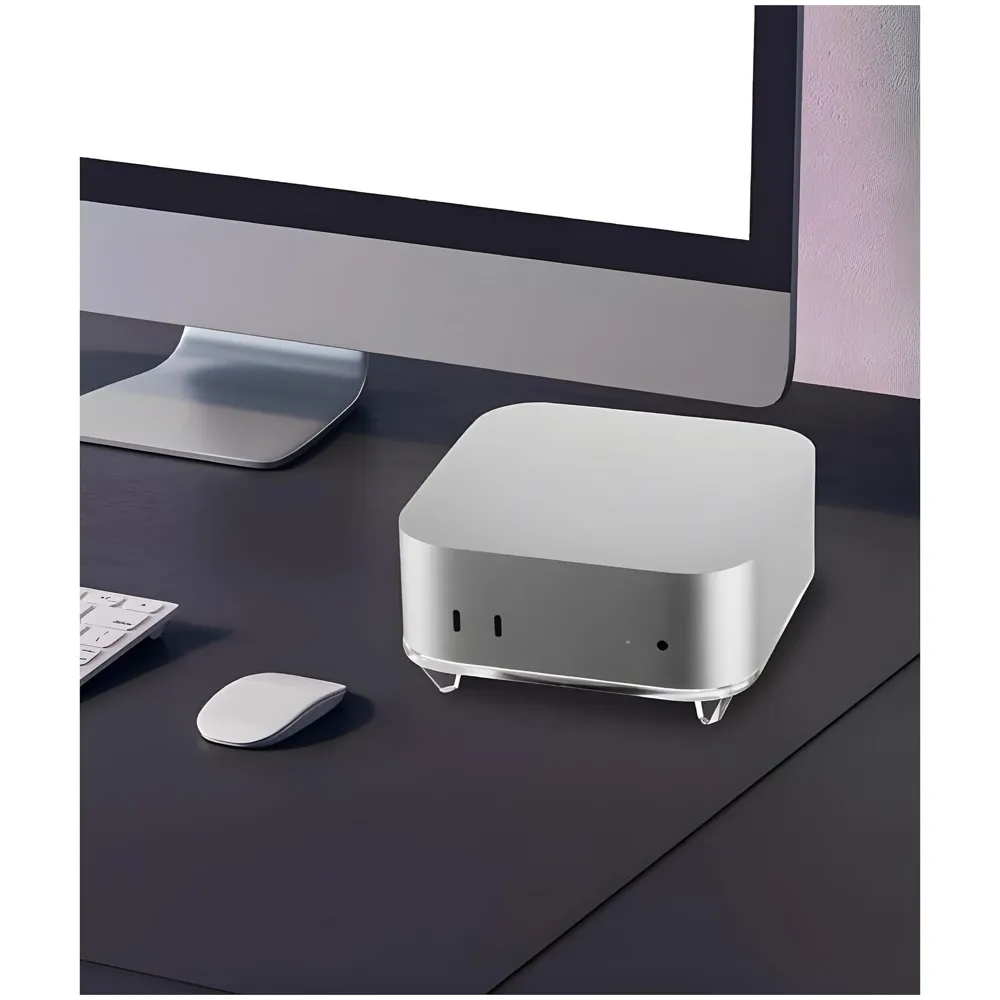 Acrylic Stand for Mini M4 Models – Transparent Non-Slip Docking Station Desktop Holder, Desk Organization, Power Button Access. ONLY STAND.