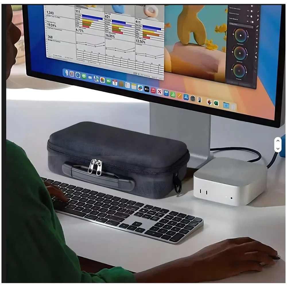 Hard Carry Case Compatible with Mac mini M4 Series Desktop Computer Hard Shell Carrying Case, Protective Travel Case Storage Bag- 33.5 Cm x 17 cm x 8 Cm EVA