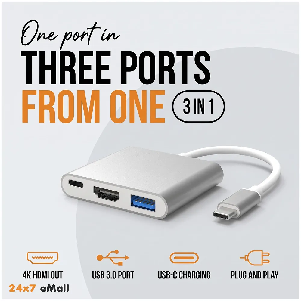 4K HDMI USB 3.1 Type C Hub for MacBook Pro 2016/2017 with/Without Touch Bar (Silver) Premium