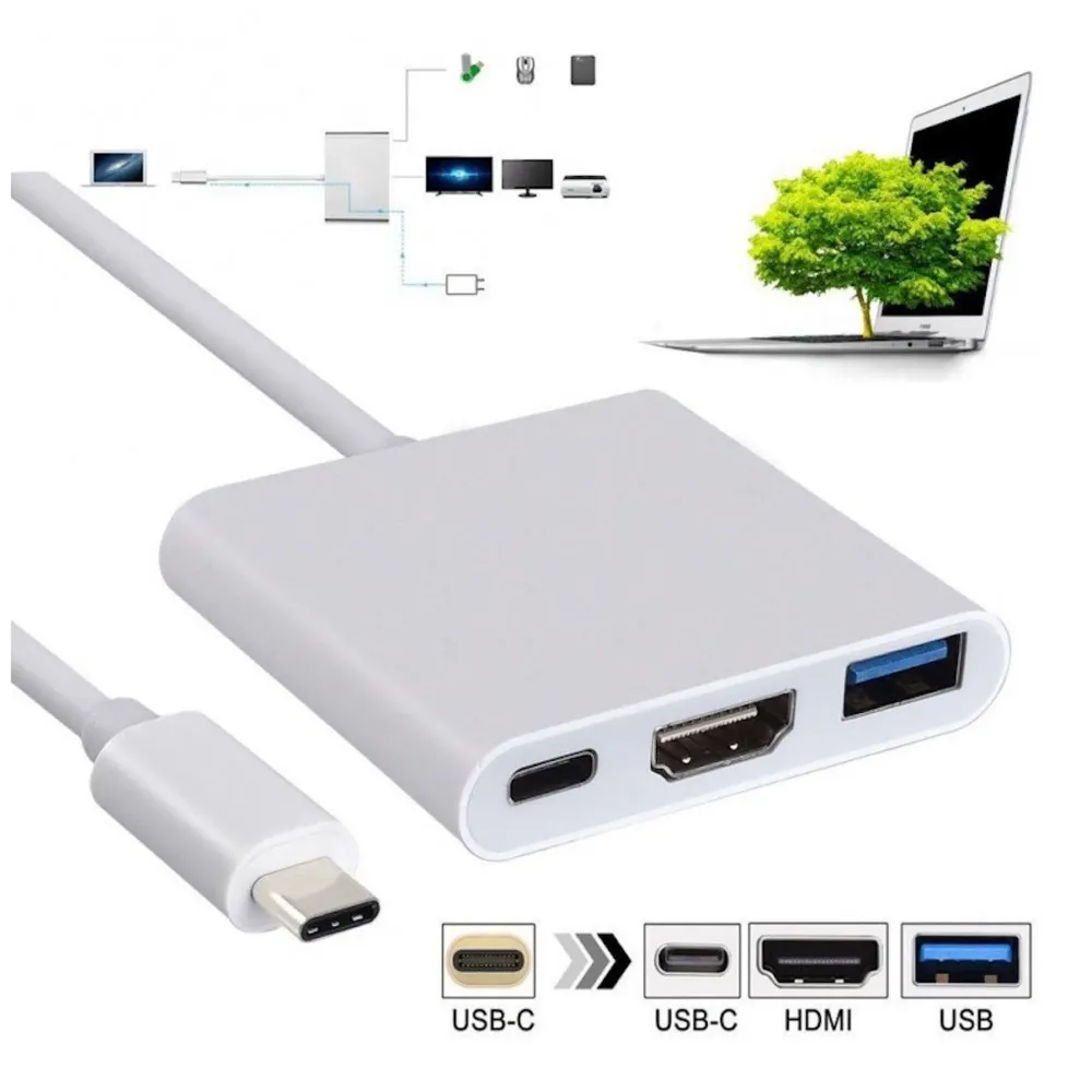 4K HDMI USB 3.1 Type C Hub for Macbook Pro 2016/2017 with/Without Touch Bar (Silver) - 5