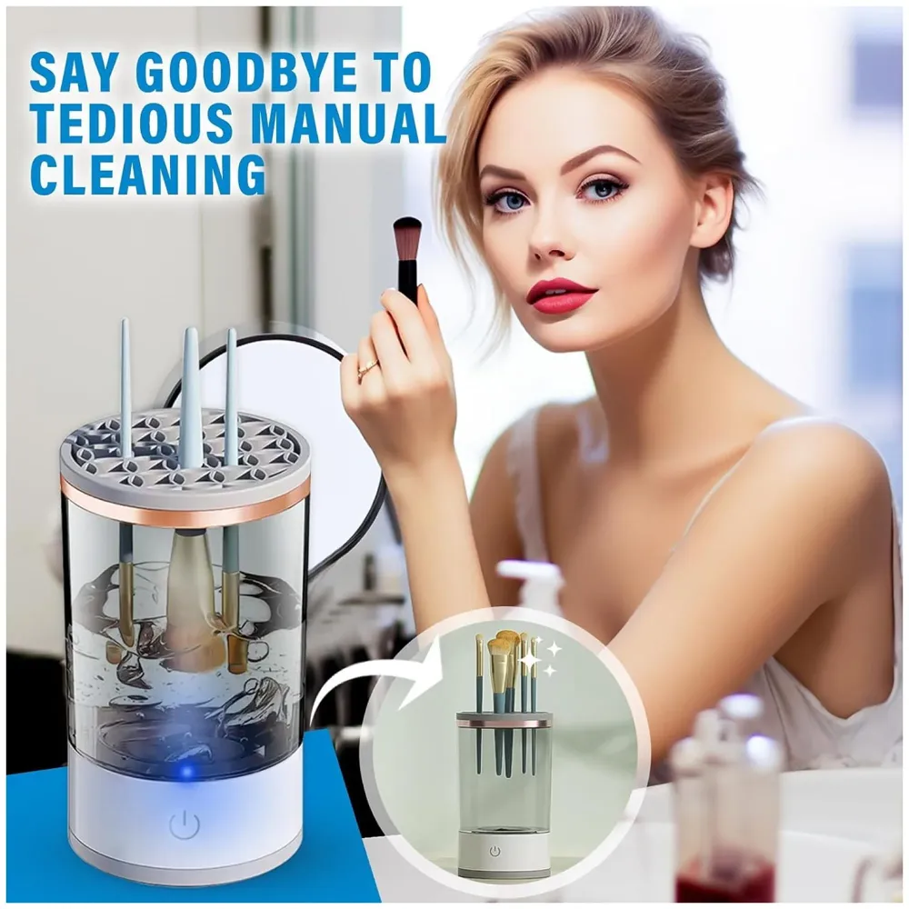 LIMEGIRL Makeup Brush Cleaner Machine, Automatic Electric Makeup Brush Cleaner, Automatic Spinning Makeup Brush Cleaner USB Powered Cosmetic device Cup