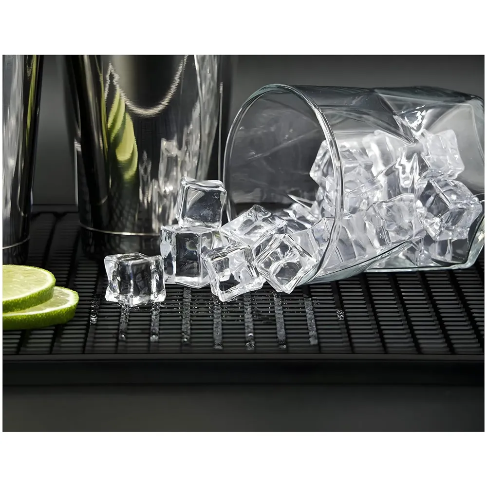 Bar Mat 18inch x 12inch x 1cm Thick Durable and Stylish Service Bar Mat for Spills, Coffee, Bars, Restaurants, Counter Top Dish Drying Mat, Glass Drying Mat 45 cm x 30 CM Black - 7