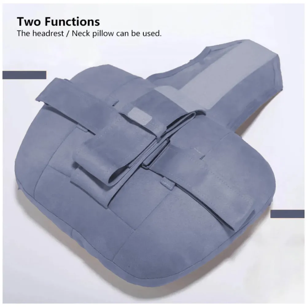 2pc Universal Car Headrest Ultra Soft Pillow Compatible with Mercedes Benz Maybach and All Other Cars Premium Suede Material Luxurious S Class Type Cushion Pack of 2 (Dark Grey)