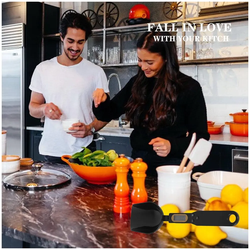 Digital Measuring Spoon Scale 500g/0.1g Gram Weighing Mini LCD Spoon Measure Digital Scale Pet food, Cooking black