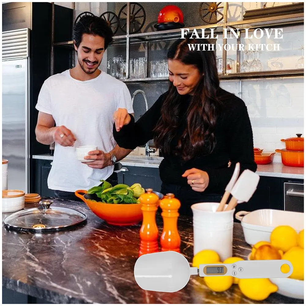 Digital Measuring Spoon Scale 500g/0.1g Gram Weighing Mini LCD Spoon Measure Digital Scale Pet food, Cooking White