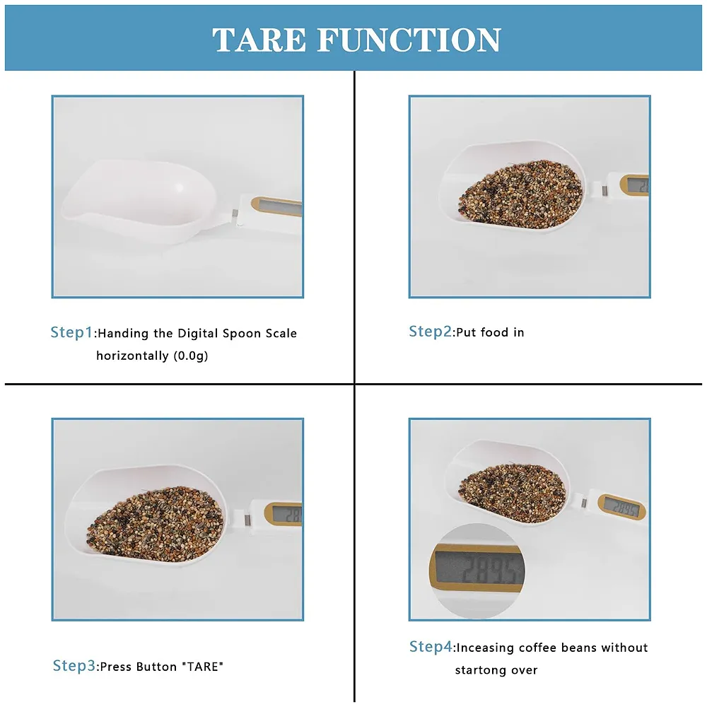 Digital Measuring Spoon Scale 500g/0.1g Gram Weighing Mini LCD Spoon Measure Digital Scale Pet food, Cooking White