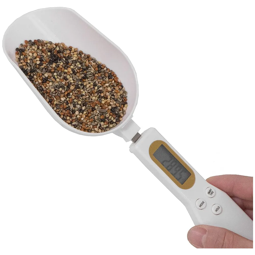 Digital Measuring Spoon Scale 500g/0.1g Gram Weighing Mini LCD Spoon Measure Digital Scale Pet food, Cooking White Premium