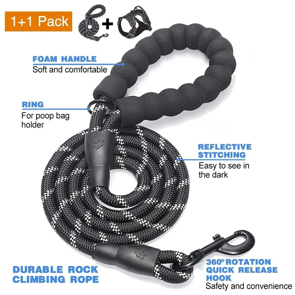 Harness and Leash Combo No Pull Dog Harness Mesh Breathable Adjustable Reflective Oxford Easy Control Comfortable Harness. (Small (13-18 Inch Girth))