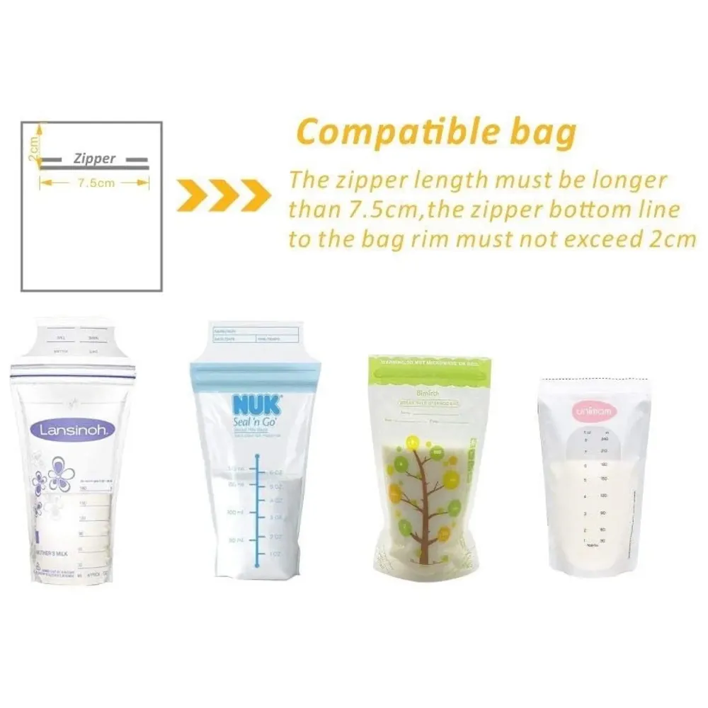 Baby Breastmilk Storage Bag Adapters, Compatible with Wide Neck Flange, Works with Most Bags Pump Directly into Storage Bags Safe PP Material BPA Free. - 3
