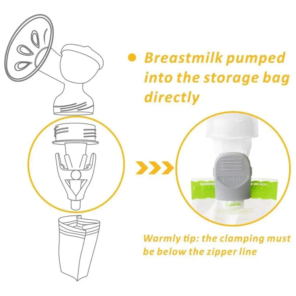 Baby Breastmilk Storage Bag Adapters, Compatible with Wide Neck Flange, Works with Most Bags Pump Directly into Storage Bags Safe PP Material BPA Free. - 8