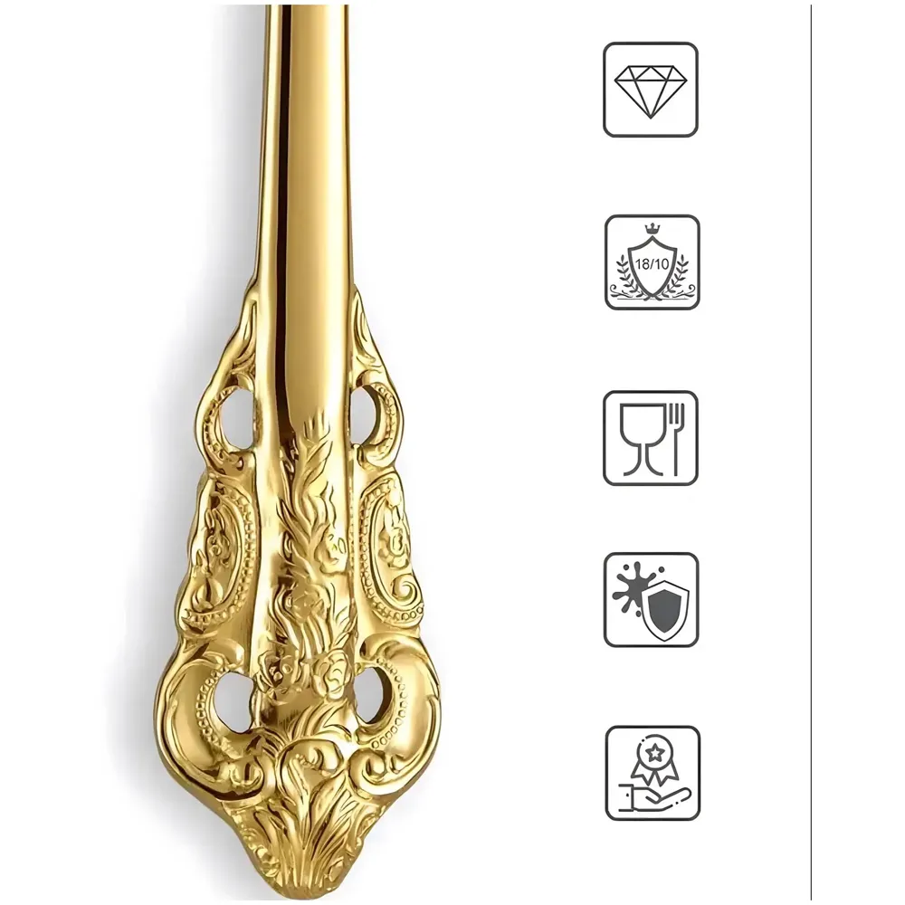 Gold Golden Mini Tea Forks, Coffee Stainless Steel Small Forks for Dessert, Espresso Spoons Tea, Sweets, Drinks, Set of 6 Royal Collection 11Cm/4.33 Inch