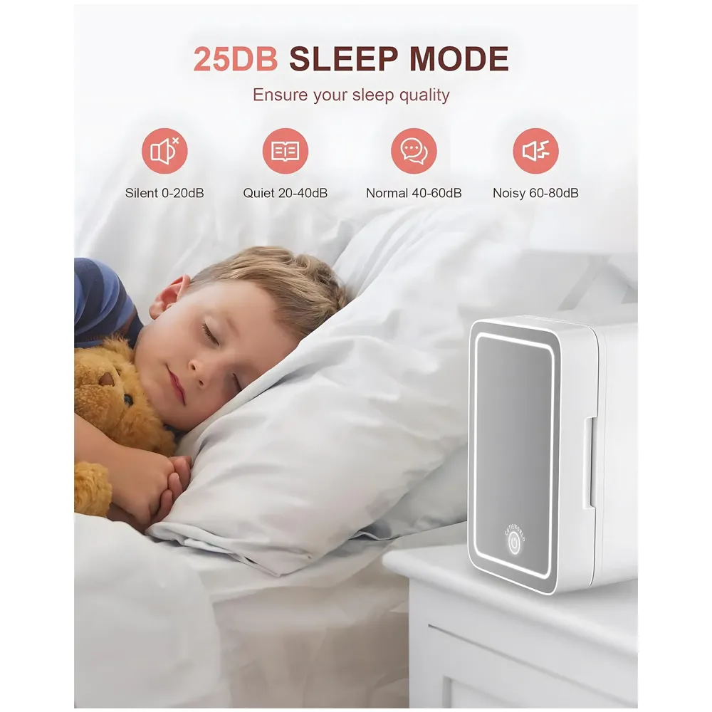 2 in 1 4L Makeup Fridge Cosmetics Cooler & Warmer With Dimmable LED Light Mirror, Mini Fridge for Bedroom, Car, Office Portable Small Refrigerator for Cosmetics, Skin Care and Food, White