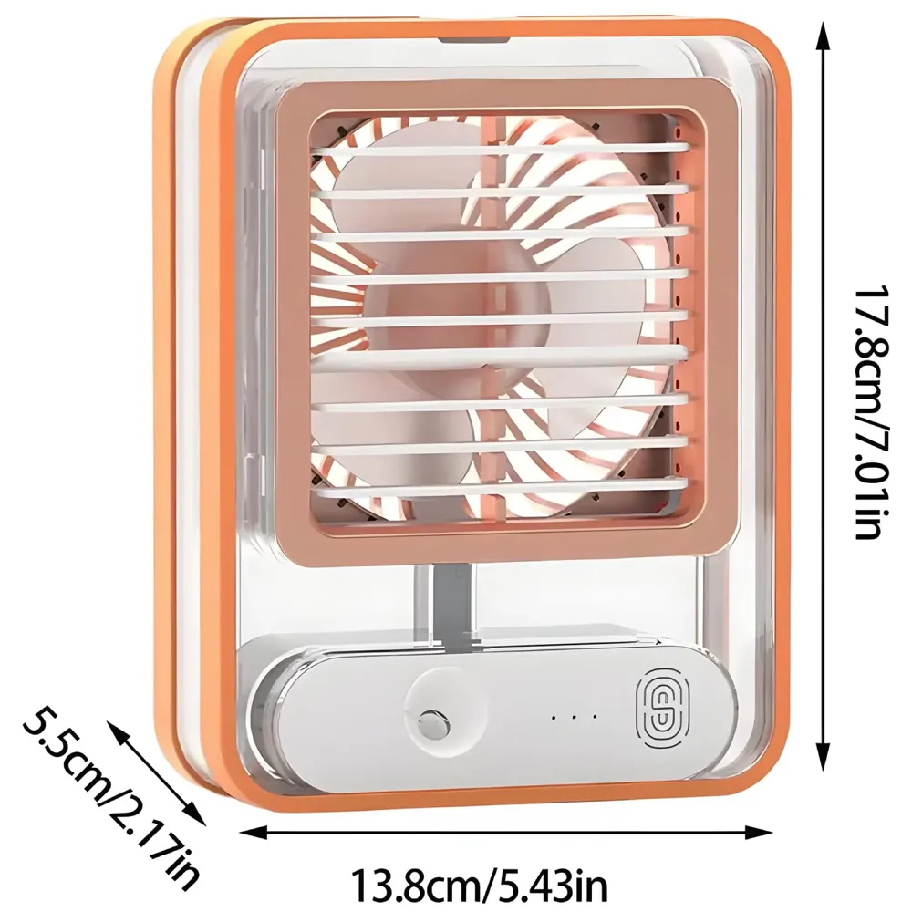 Mist Fan Desk Fan with Mist Spray, LED Night Light, Electric Battery Operated Water Misting Fan, Portable Quiet Mini Desktop Table Cooling Fan with Mister for Office, Camping,Indoor - 4